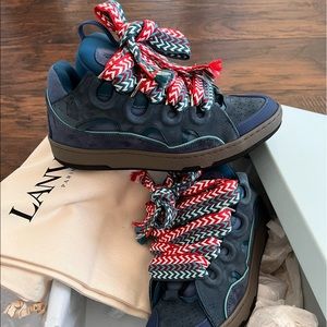 LANVIN LEATHER CURB SNEAKERS SIZE 42